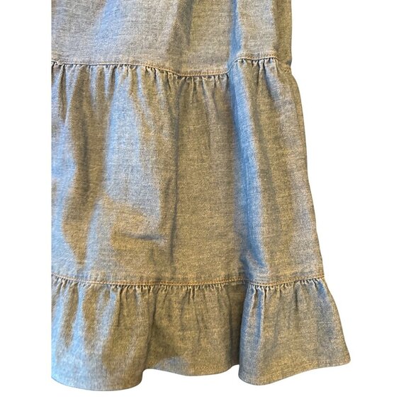 J.G. Hook Banswear Womens Tiered Ruffle Hem Chambray Skirt M 100% Cotton Guatema - Picture 2 of 5